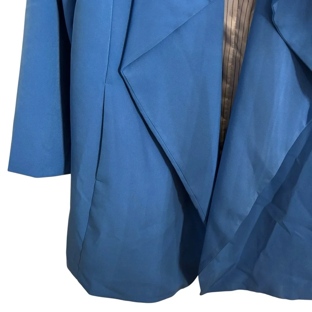 Roz & Ali‎ Open Drape Waterfall jacket Electric Blue Womens 1X Office Chic